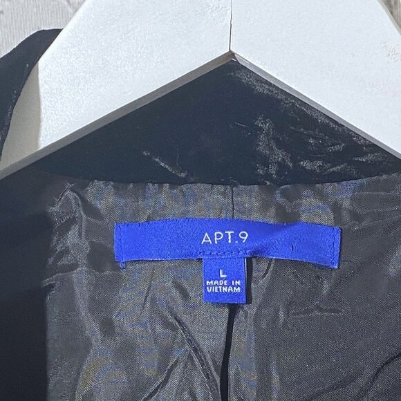 APT. 9 Velvet Boyfriend Blazer Large Black Crushed Velvet Jacket - Picture 7 of 10